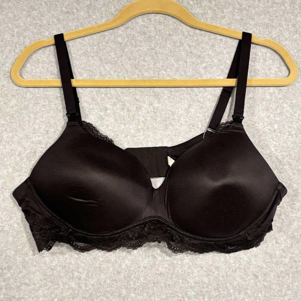 MOMANDA Nursing Bra 40C Black Wireless Lace Maternity Breastfeeding Bralette